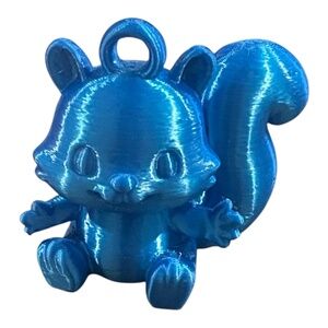 Blue Squirrel With Large Split Circle Key Ring- Handcrafted